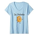 Damen is potato shirt Russland is potato shirt Ukraine Funny potato T-Shirt mit V-Ausschnitt