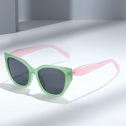 Lunettes de soleil rétro polygone bicolores verres rose clair - 2