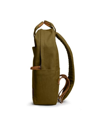Image of DailyObjects Field Daypack Casual backpack fits upto 14 inch inch laptop with Luggage Sleeve| Unisex Travel Backpack | Made of Durable Canvas Material | Zippered Compartments with Pockets