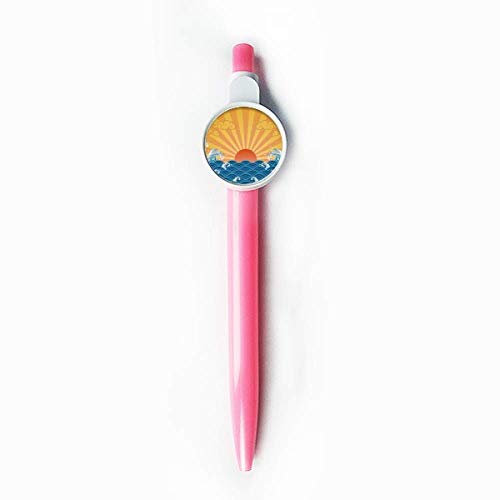 Stylo à bille rétractable bleu motif soleil et nuage pour cadeau original
