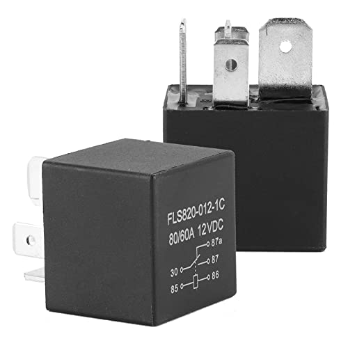 KIMISS Contacteur de Relais Solénoïde de Treuil à 5 ​​broches, 2 Pièces, 12V 80A, Universel, adapté pour ATV, UTV, Camion, Bateau, Van