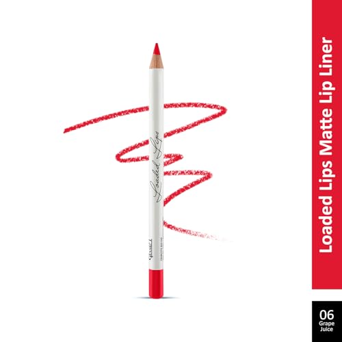 Image of Glam21 Loaded Lips Matte Lip Liner For Clean Contoured Lip | Creamy, Easy Slide Formula | Renders Perfect Pout & Long-Lasting | Waterproof | Transfer-Proof Matte Finish | One-Stroke Color Application | Non-Drying | Shade - 06 Charlotte Red