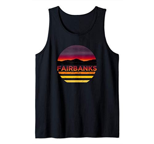 Retro Vintage Fairbanks, Alaska Vacation Souvenir Camiseta sin Mangas
