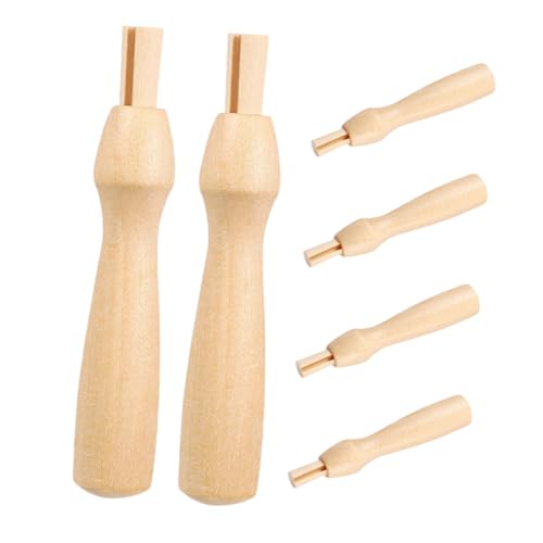 NUOBESTY 6Pcs Needle Felting Handles Ergonomic Wooden Tools for Crafting Easy Grip Replacement Handles for Felting Needles for Felting Projects and Needlework Supplies