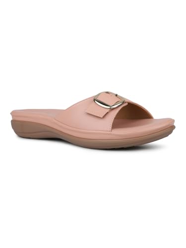 Image of Inc.5 Womens Peach Casual Round Toe Comfort Flats Slide Sandal