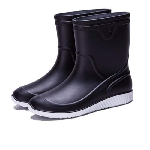Image of Mens Rain Boots Non-Slip Rubber Waterproof Ankle Boots Rain Shoes
