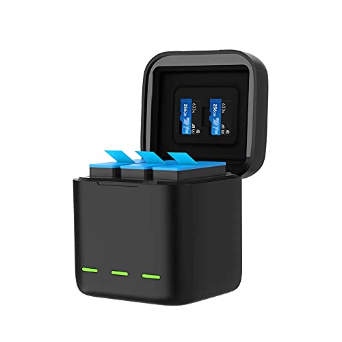 Carregador Triplo com 2 Baterias Compatíveis com a GoPro Hero 9 e Hero 10 Black - Telesin