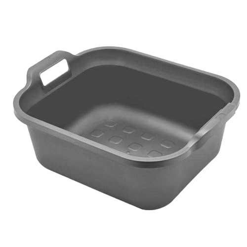 Addis 517935 Large Rectangular 10 Litre Washing Up Bowl with Handles Metallic Silver 39 x 32 x 14 cm