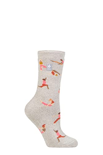 HEAT HOLDERS SOCKSHOP Damen 1.6 TOG Lite Hobby Socken Packung 1 Namaste Hellgrau 37-42