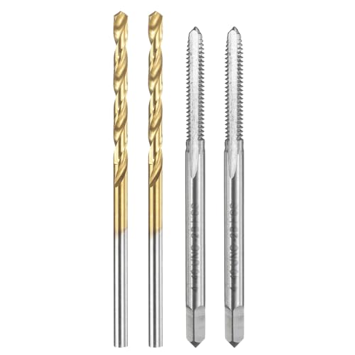 Ensemble tarauds et forets uxcell 2 tarauds UNC 4-40 et 2 forets 2,3 mm HSS-6542