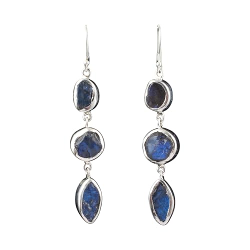 Boucles d'oreilles labradorite argent 925 : bijoux artisanaux fait main