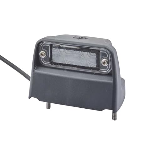 HELLA 2KA 012 271-031 Kennzeichenleuchte - Kennzeichenbeleuchtung - Anhänger - LED - 12/24V - Anbau/geschraubt - ADR/GGVS - Kabel: 2000mm - Stecker: Flachsteckhülse - seitlicher Anbau