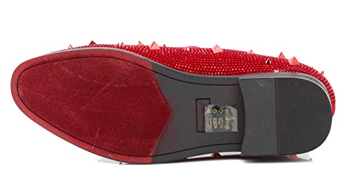 Image of SPK24 Men Vintage Spikes Sparkle Formal Tuxedo Stage Fashion Slip On Loafer Dress Shoes
