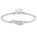 Produktbild Viwind Armband Damen 925 Sterling Silber Engelsflügel Schutzengel Armbänder Funkelnden Kubischen Zirkonia Armbänder Verstellbarer Charm Armband für Frauen mit Geschenkbox (Grey)