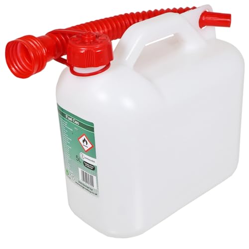 SPARES2GO Fuel Can Petrol Diesel Jerry Canister with Flexible Spout (5L)