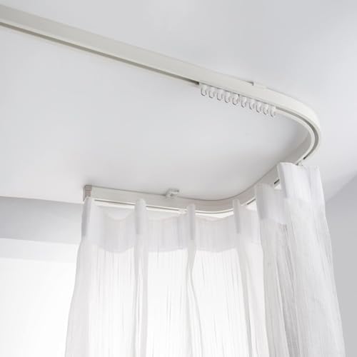 Heavy Duty Bendable Ceiling Curtain Track - Flexible White Rail System for Privacy Room Divider, Ideal for Hospitals, RVs, Bunk Beds & Showers - Easy Wall Mount
