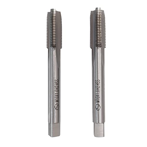 HUAZHICHUN M10×1.0 Metric Hand Tap,Thread Tap Pitch Straight Flutes HSS Right Hand Tap (2pcs)