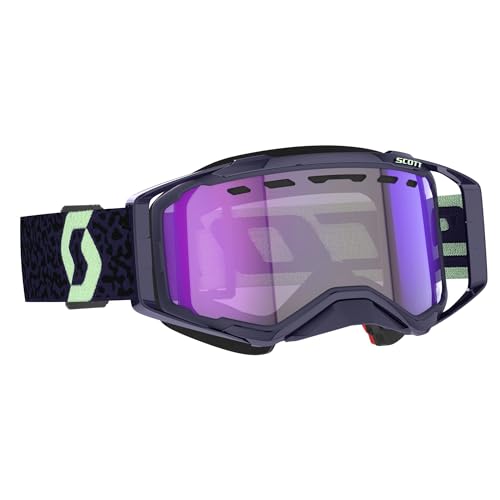 Scott Prospect Snowcross Light Sensitive Goggles OSFM Dark Purple/Mint Green/Blue Chrome Lens