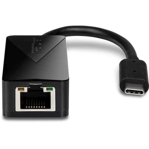 Image of TRENDnet USB Type-C to Gigabit Ethernet LAN Wired Network Adapter, Windows & Mac Compatible, Nintendo Switch, USB-C to Gigabit Ethernet Adapter, Black, TUC-ETG