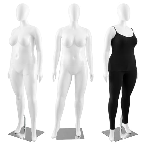 Threehoney Plus Size Mannequin Female Curvy Full Body Realistic Female Dress Form Torso Detachable Display Manikin Dummy for Retail Clothing Shops Window Size: 71.65 Inches(Reach Forward)