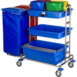 Desinfectante carro VERMOP Variant del Carrito de 2000 K Cromado Desinfectante 2 x Carcasa XL, 3 x 6 L Cubo, 45 L bañera