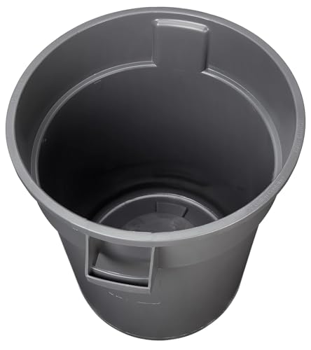 Amazon Basics 3200GY-A2 Heavy Duty Round Trash/Garbage Can, Grey, 32 Gallon thumb #3