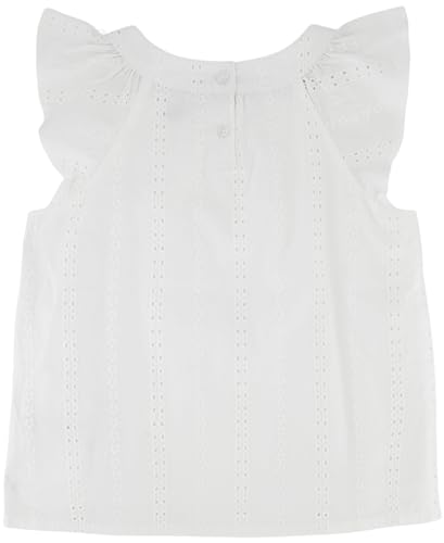 Tommy Hilfiger Girl's Short Sleeve Chambray Denim Shirt, Eyelet Top With Flutter Sleeves2