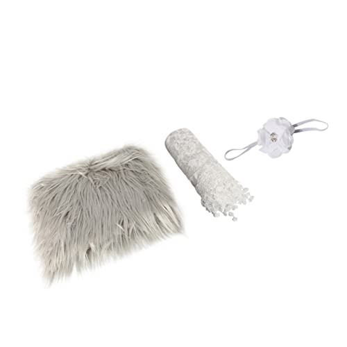 EXCEART ベビースーツ 1 セット ベビーラッピングブランケット ベビー クロス ロングレース スーツ おくるみ ふわふわ 新生児