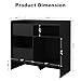 XINRONG Record Player Stand with Storage - Record Player Table Holds Up to 350 Albums, Mid Century Turntable Stand with Drawer, Vinyl Record Storage Cabinet for Living Room, Bedroom & Office Black