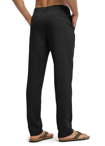 Image of Willit Men's Linen Pants Casual Linen Dress Pants Beach Summer Lightweight Trousers 28 inch 30 inch 32 inch