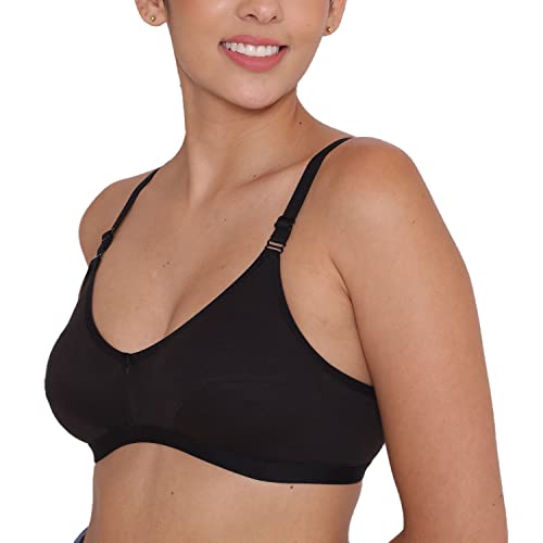 Image of INKURV Everyday Bra for Women's and Girls | Non Padded | Non Wired | Full Coverage Bra in Rich Cotton Fabric - Paris | Combo of 2 |