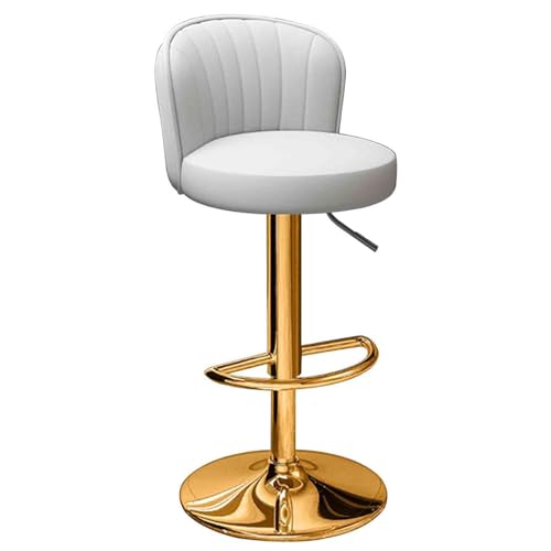 , Silla de bar de PU, taburete giratorio de altura ajustable, trona con respaldo y patas doradas, silla de comedor sin brazos, silla de recepción de hotel, silla de bar giratoria de 360 grados
