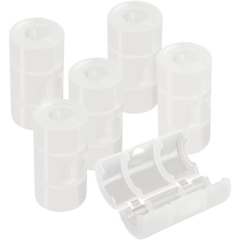 HOMEFUNTIME AA to C Battery Adapters Battery Cell Converters Transparent AA to C Size Holder Shell Case Cover for AA Battery(Clear Color,Pack of 4) Cover