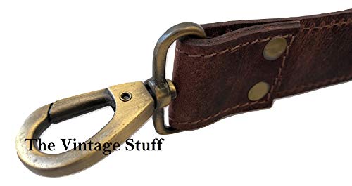 Vintage-Stuff-Leather-Replacement-Shoulder-Strap-Brown-match-for-Handbags-Duffel-Bags-Messenger-Bags-Briefcases-Tote-Satchel-Fits-all-and-Adjustable-with-Metal-Swivel-Hooks
