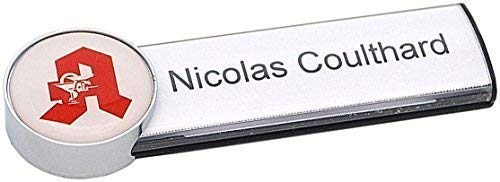 Preisvergleich Produktbild AMIGO® Apotheken-Namensschild mit Magnet Kunststoff Metalloptik Papiereinschub