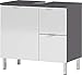 Germania WB-Szafka dolna 8529-569 GW-MAURESA, w kolorze grafitowym/białym, fronty o wysokim połysku, dwie szuflady, dno z wycięciem na syfon, 60 x 56 x 34 cm (szer. x wys. x gł.)