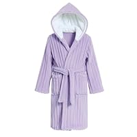 JiAmy Girls Plush Hooded Bathrobe Fluffy Flannel Dressing Gown Warm Cozy Loungewear for Kids