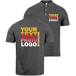 Tienda Online De Ropa De Trabajo lepni.me Premium Polos Personalizados para Hombre con el Logo de su Empresa Impreso por Delante y por Detrás para su Tienda | Ropa de Trabajo | Uniforme | Amante del Golf (L Grafito Multicolor)