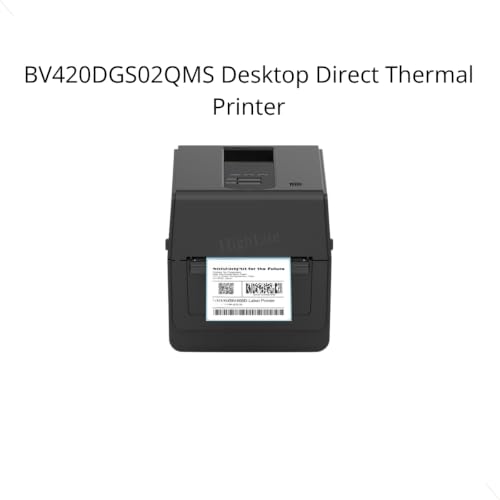 Image of Toshibas BV420DGS02QMS Desktop Direct Thermal Printer. | BV420D 4 inch 203 DPI 7 ips USB + Ethernet LAN with LED Black Case. Toshibas TPCL Emulation: Zebras ZPL2 Sato SBPL Datamax DPL