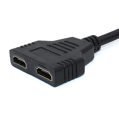 Image of NEXSA 1 in 2 Out HDMI Splitter Cable Dual Screen Mirror Adapter | Splits one HDMI source to mirror same content on two screens. Supports 1080p Full HD with no external power