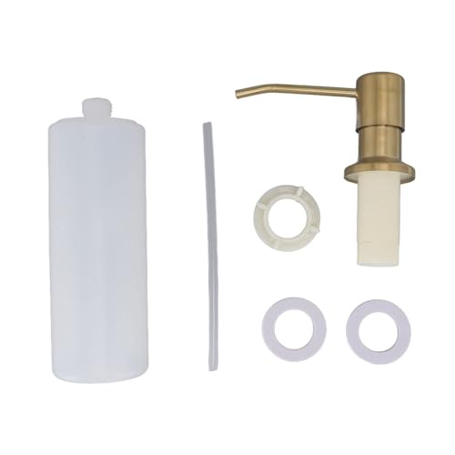 Dispensador de jabón de Fregadero, 300 ml de Bomba de jabón de jabón de Fregadero 300 ml 360 ° Rotación Suministros de Cocina Dispensador de loción de Mano de Acero Inoxidable (Oro)