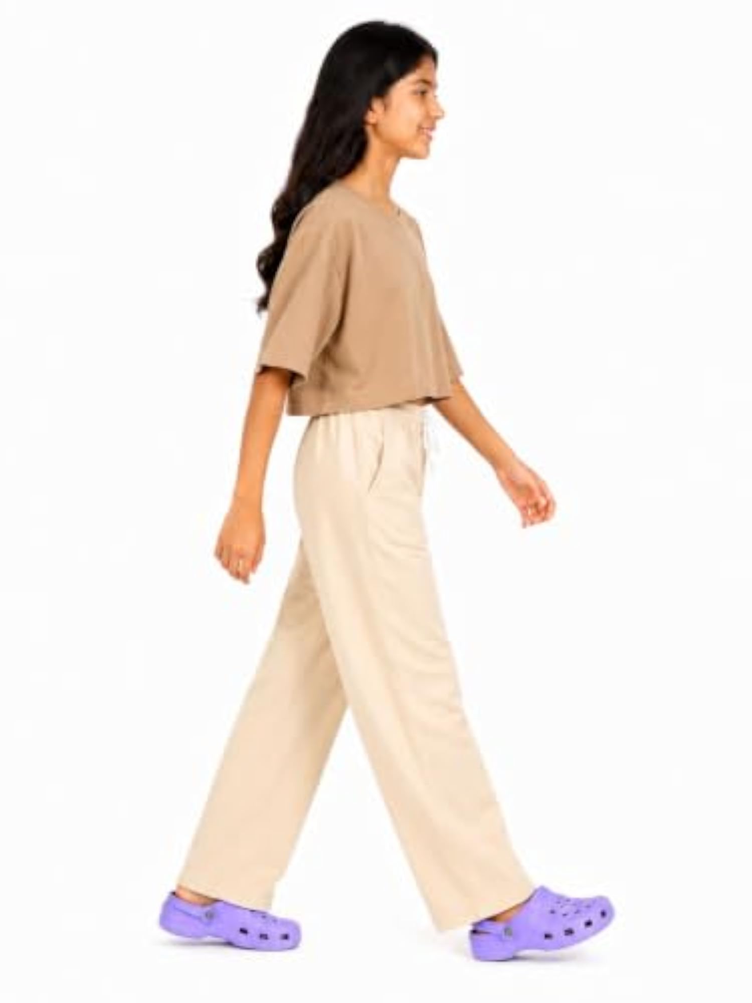 Cotton Track Pant with Soft Elastic Drawstring Waist, Age 7-14