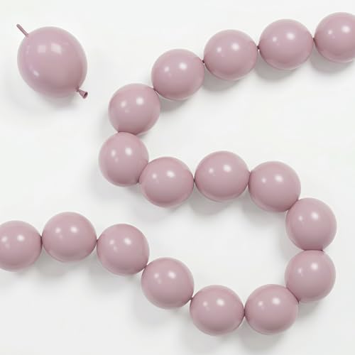 Image of Dusty Pink Linking Balloons, 100PCS 6 Inch Small Blush Pink Link Balloons for Making Balloon Wall Heart Arch, Quick Linked Balloon for Wedding Birthday Bride Baby Shower Graduation Party Decorations