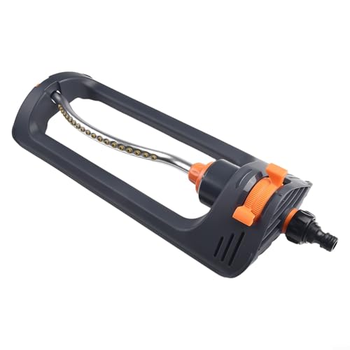 Aspersor oscilante para césped grande y jardín, aspersor de riego automático a prueba de óxido con tubo de pulverización de aluminio ajustable, diseño de 19 agujeros (B)