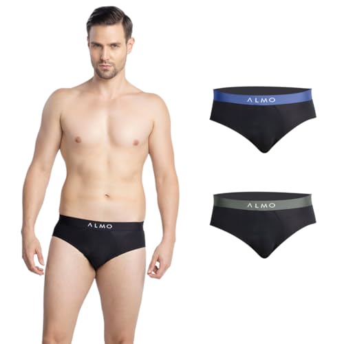 Image of ALMO Men's Micromodal Briefs | Sweat Absorbent, Anti-Microbial | Light Weight Underwear | Dark Collection