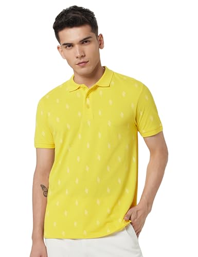 Image of United Colors of Benetton Men Cotton Solid Regular Fit Polo Shirt