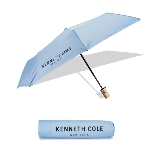 Image of KENNETH COLE New York Folding Umbrella for Men & Women, Auto Open & Close, Lightweight Compact Design, Water Resistant Canopy, Portable Travel for Rain & Sun - KCMUM002
