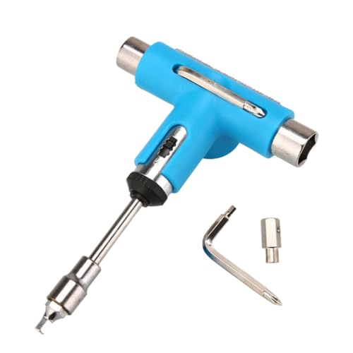 VANZACK Skateboard T-Tool Complete Set One Tools for Pro Skateboarding Heavy Duty Construction Easy to Use Blue