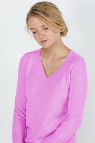Image of JENNIE LIU Women's 100% Pure Cashmere Long Sleeve Ava V Neck Pullover Sweater