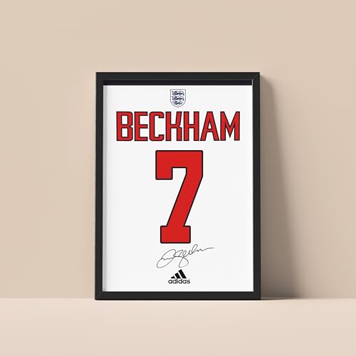 Image of Posternet David Beckham Wall Poster Frames | 8x12 inch | World Cup special signed Jerseys Series | Hanging Wall Artwork Frames for Living Room, Bedroom, Office and Etc